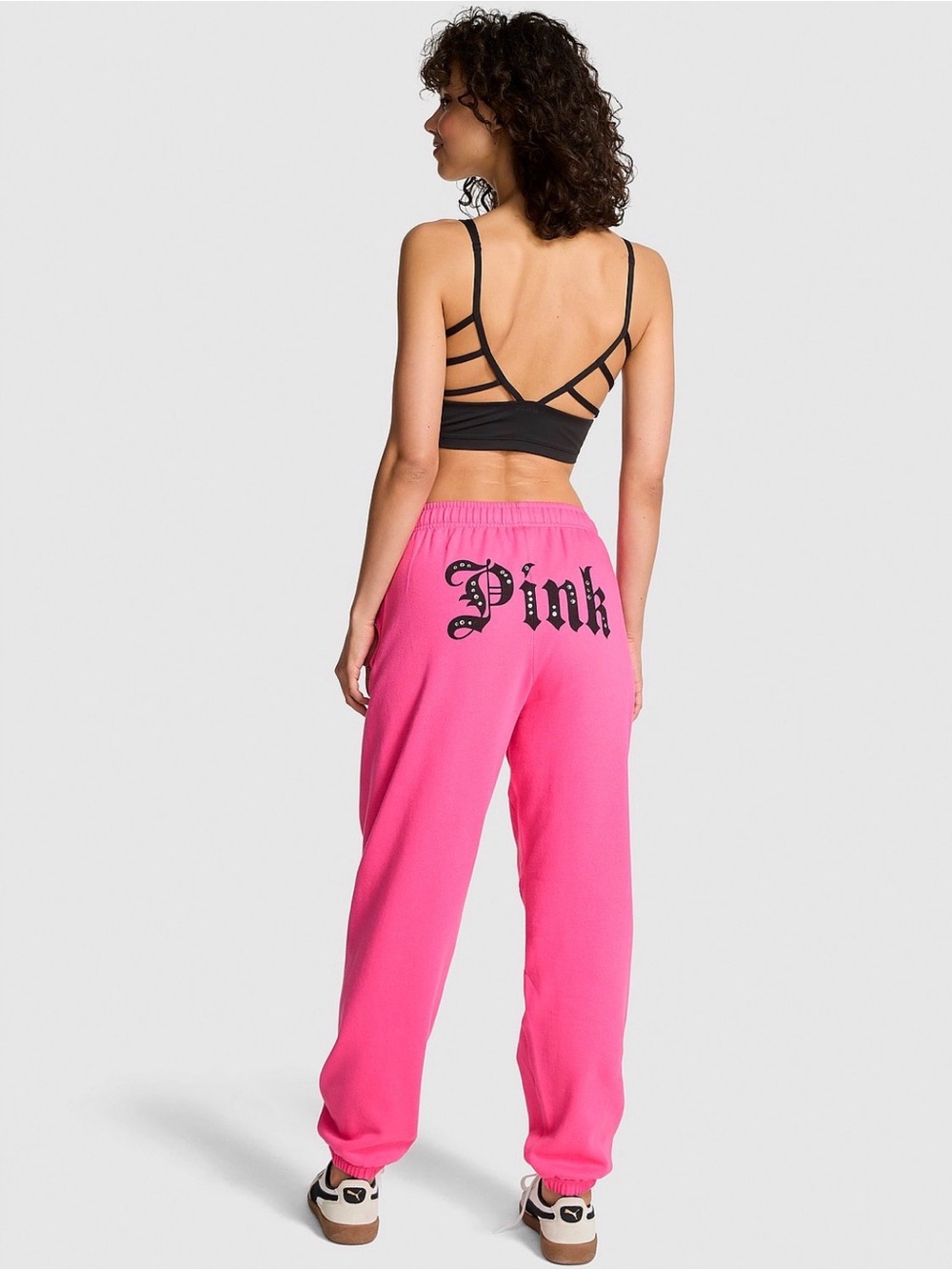 PINK Victoria's Secret Hot Pink Logo Joggers